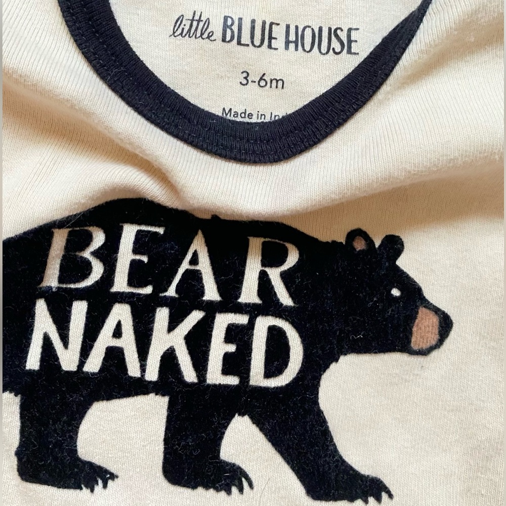 Little Blue House | 3-6m Bear Naked Onesie